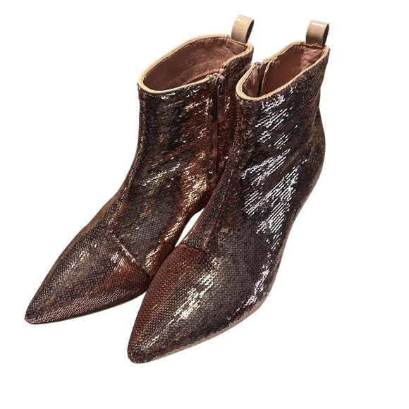 Unilody Pink Sequin Bootie Pumps Sz 6.5 - Picture 4 of 13